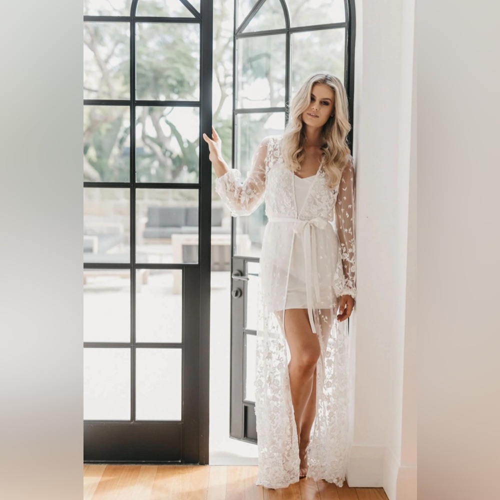 Lerose USA - Adele Lace Maxi Bridal Robe